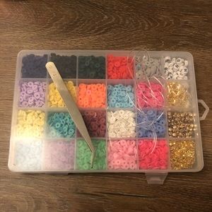 preppy clay bead bracelet set